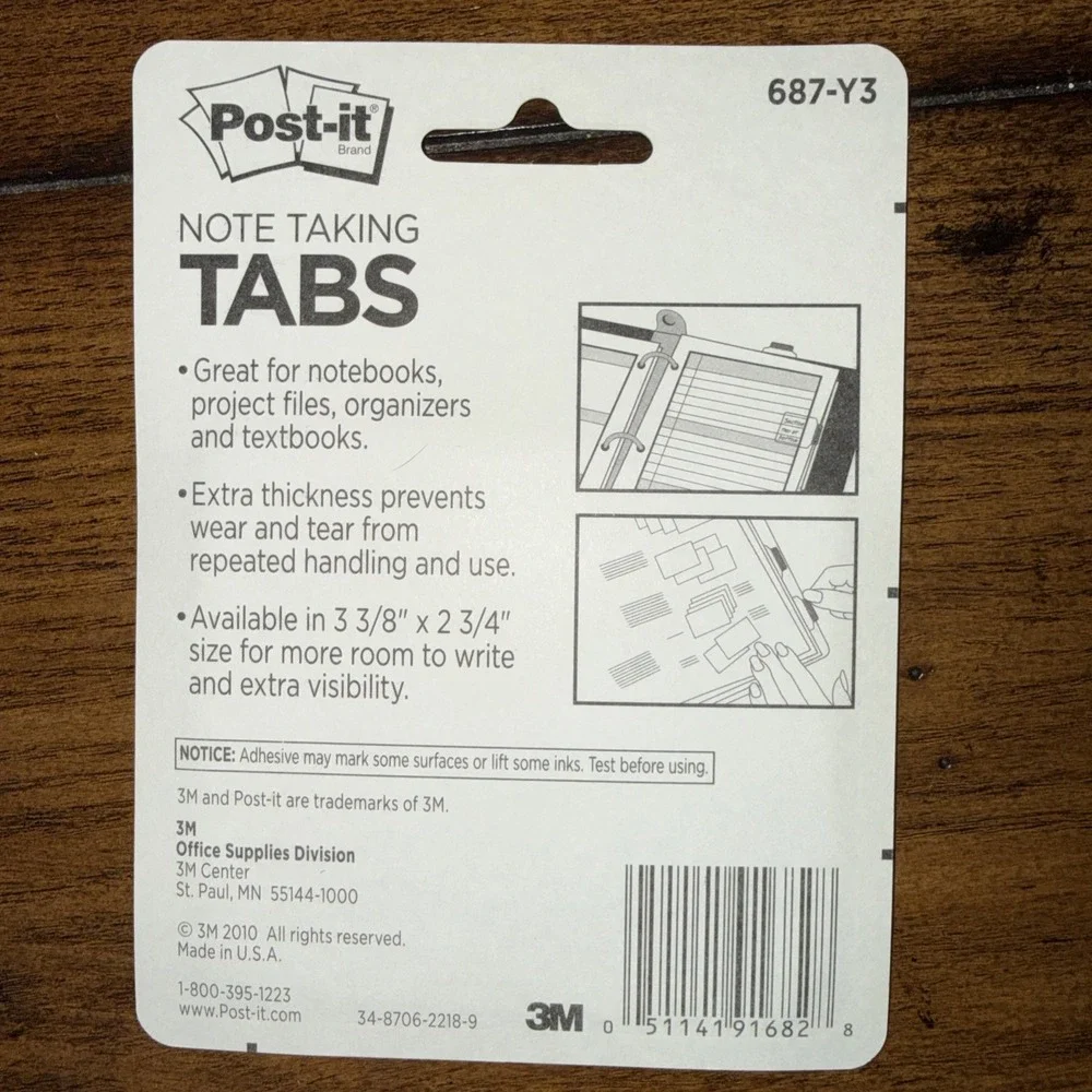 Post-it Note Taking Tabs Lot of 6 Writable Repositionable 3 3/8